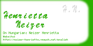 henrietta neizer business card